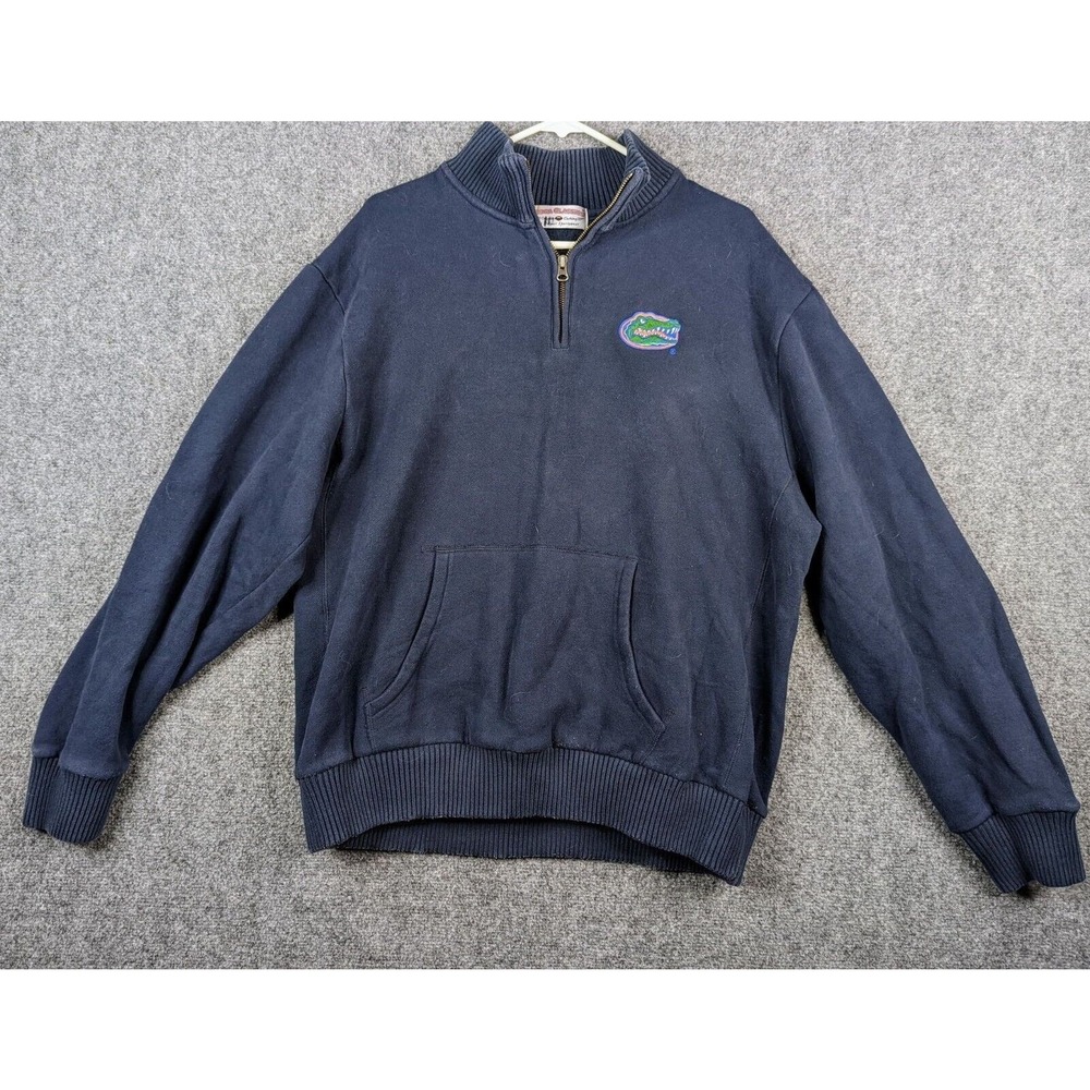 Florida‎ Gators Mens XXL Colosseum Navy Pullover Quarter Zip Hoodie